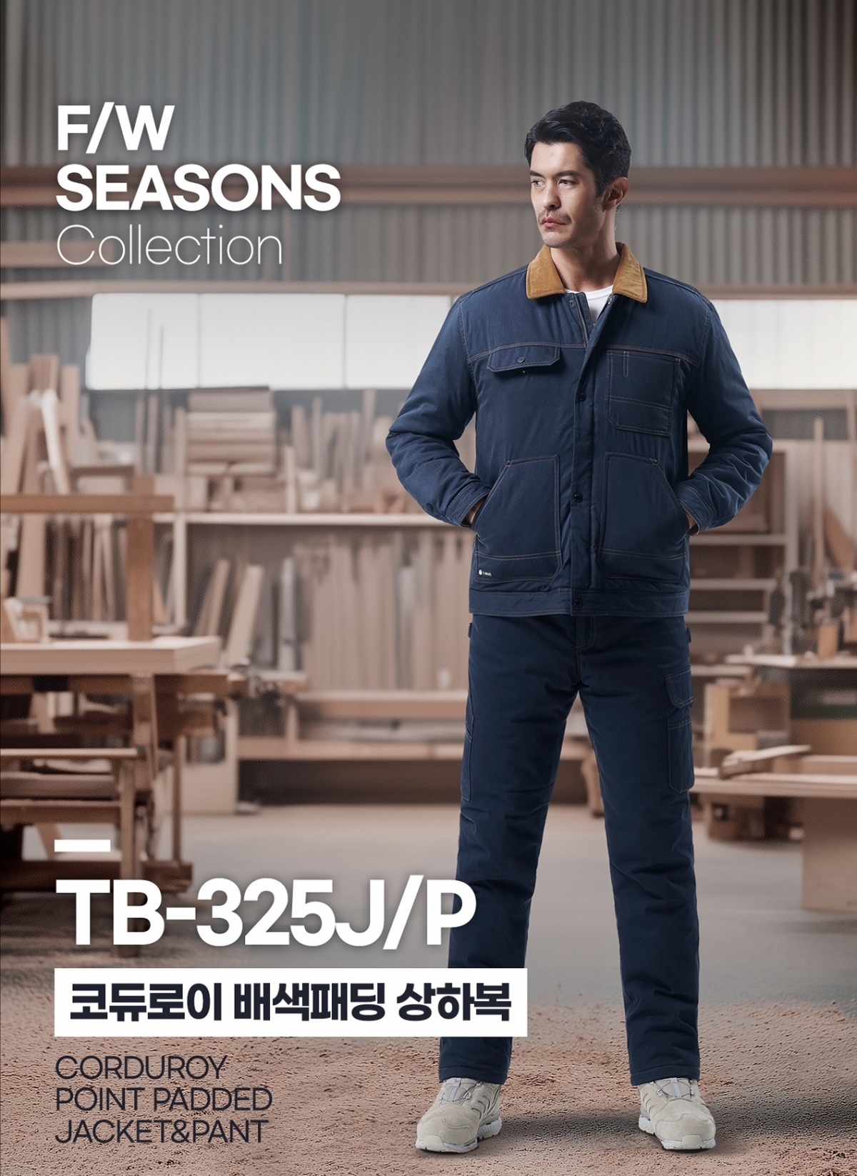 TB-325J/P 코듀로이 배색패딩